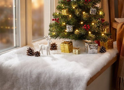 Sneeuwmat voor onder de kerstboom van wit polyester, 200 x 50 cm - foto 3