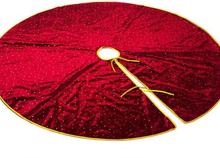 Kerstboomkleed rood met gouden sterren, rond, 120 cm doorsnede