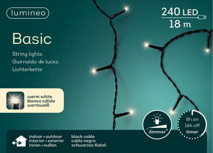 Kerstverlichting buiten 240 leds extra warm wit, 18 m, met timer en dimmer