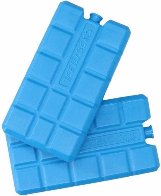 Koelelementen voor koelbox 2 stuks van 200 gram, 15 x 8 x 2 cm, blauw