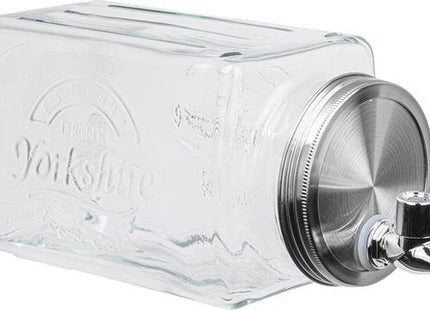 Koelkast drankdispenser van glas met tapkraan, 3,8 liter, 32,5 x 15 cm