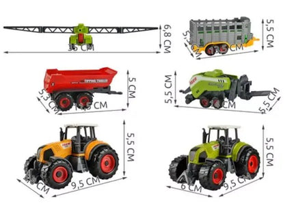 Kruzzel - Boerderij Speelset - 6 Landbouwmachines - Realistisch - Educatief - MBDeals.nl