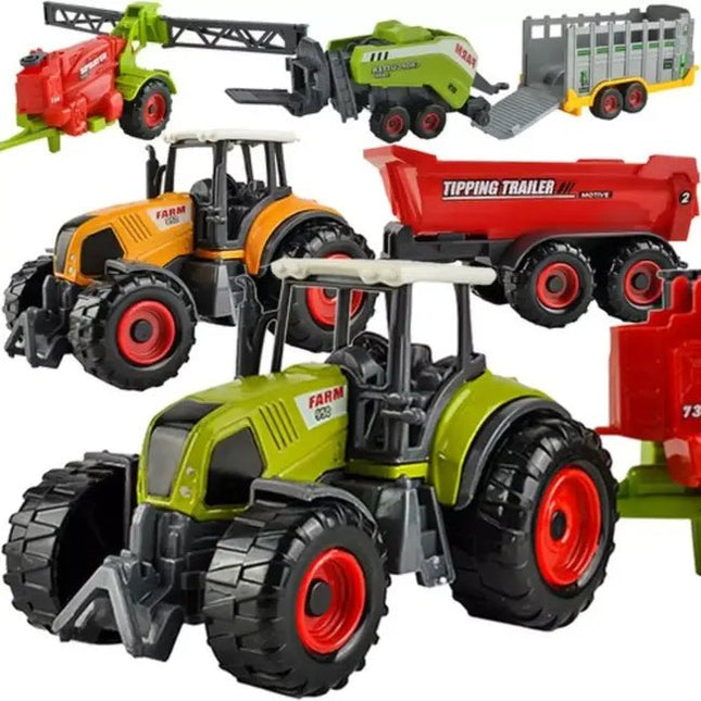 Kruzzel - Boerderij Speelset - 6 Landbouwmachines - Realistisch - Educatief - MBDeals.nl