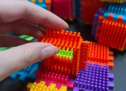 Kruzzel - Constructie Set - Hedgehog Blocks - 192 Stukken - Verschillende Vormen - Multicolor - MBDeals.nl
