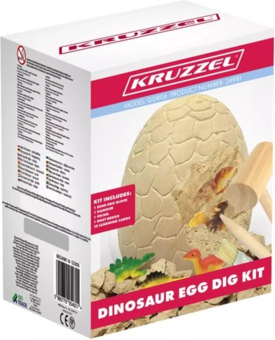 Kruzzel - Dinosaur Egg - Inclusief 12 Dinosaurussen - Perfect voor Cadeaus - Niet - giftig en Veilig - MBDeals.nl