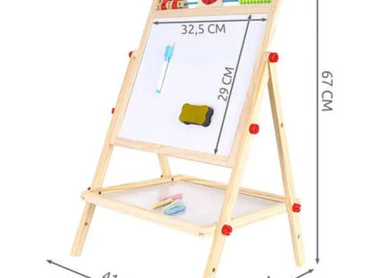 Kruzzel - Educatief Bord - Dubbelzijdig - Houten Constructie - Incl. Krijt, Spons en Stift - MBDeals.nl