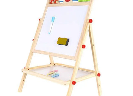Kruzzel - Educatief Bord - Dubbelzijdig - Houten Constructie - Incl. Krijt, Spons en Stift - MBDeals.nl