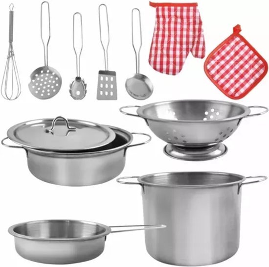 Kruzzel - Kinder Kookset - 13 - Delige Set - Metaal - Creativiteit Stimulerend - MBDeals.nl