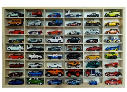 Kruzzel - Modelauto Kast - Ruimte voor 54 Auto's - Houten Constructie - Verwijderbare Tussenwanden - MBDeals.nl