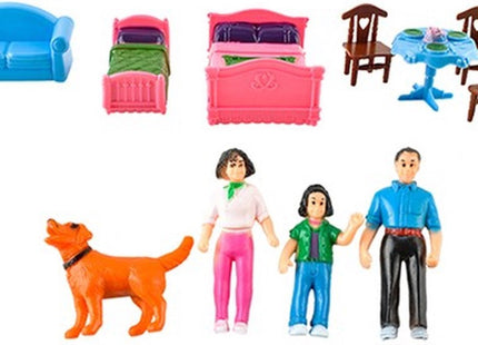 Kruzzel - Poppenhuis - Opvouwbaar - Kleurrijke Meubels en Accessoires - Grote Handgreep - MBDeals.nl