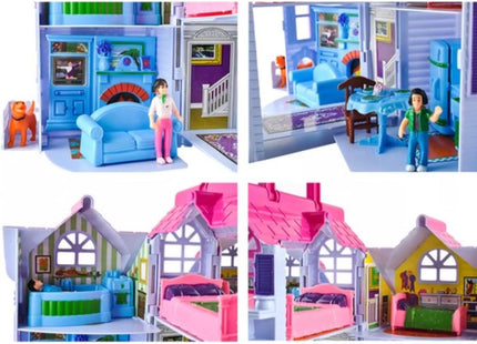 Kruzzel - Poppenhuis - Opvouwbaar - Kleurrijke Meubels en Accessoires - Grote Handgreep - MBDeals.nl