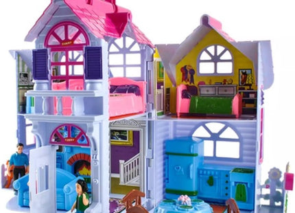 Kruzzel - Poppenhuis - Opvouwbaar - Kleurrijke Meubels en Accessoires - Grote Handgreep - MBDeals.nl