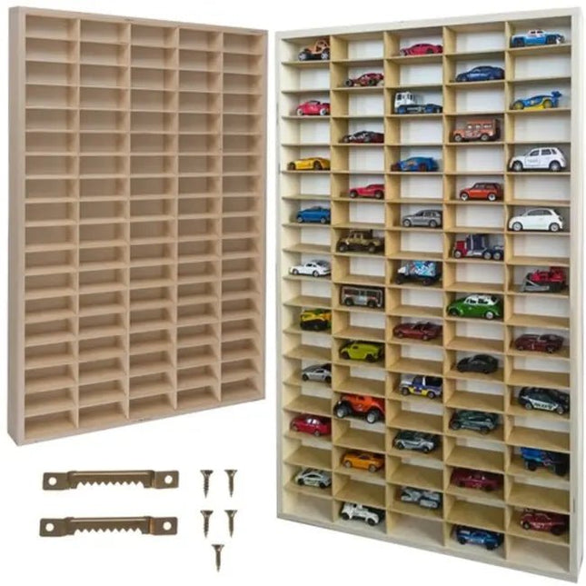 Kruzzel - Speelgoedauto Plank - Houten Constructie - Verwijderbare Tussenwanden - Incl. Bevestigingsmateriaal - MBDeals.nl