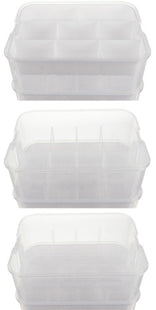 Kruzzel stapelbox 4 lagen met verdelers voor bouwsteentjes, 35 liter transparant - MBDeals.nl
