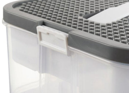 Kruzzel stapelbox 4 lagen met verdelers voor bouwsteentjes, 35 liter transparant - MBDeals.nl