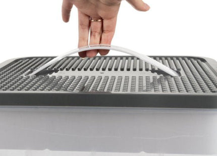 Kruzzel stapelbox 4 lagen met verdelers voor bouwsteentjes, 35 liter transparant - MBDeals.nl