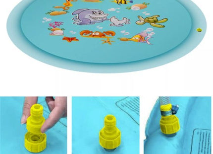 Kruzzel waterspeelmat 150 cm met fonteineffect voor kinderen, zeethema