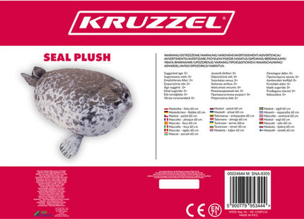 Kruzzel - Zeehond Knuffel - 60 Cm Lengte - Zacht Pluche Buitenkant - Hoogwaardig Polyester Vulling - MBDeals.nl
