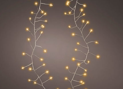 Ledlichtsnoer op usb met 100 lampjes warm wit, zilverkleurig, 120 cm