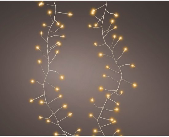 Ledlichtsnoer op usb met 100 lampjes warm wit, zilverkleurig, 120 cm