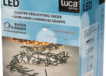 Luca Lighting - Kerstverlichting - 560 cm - Warm Wit Licht - Energiezuinige LED Lampjes - MBDeals.nl