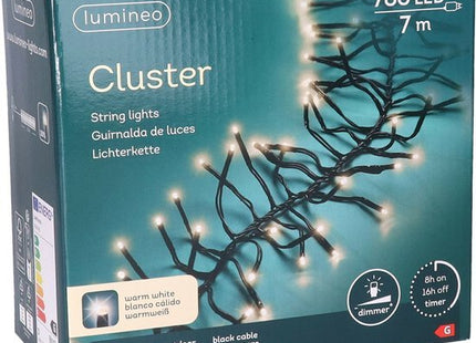Lumineo clusterverlichting buiten, 768 leds warm wit, 700 cm, met timer