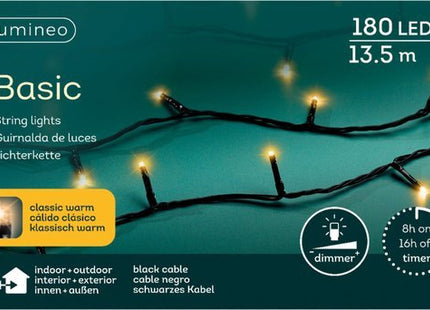 Lumineo kerstverlichting buiten 180 leds warm wit, 1350 cm, timer en dimmer
