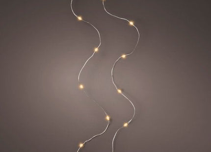 Lumineo micro kerstverlichting op batterij, 60 leds warm wit, 295 cm - foto 2