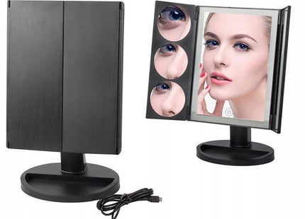 Make up spiegel met LED verlichting en 3x, 5x en 10x vergroting, zwart - foto 2