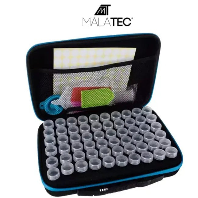 Malatec - Diamond Painting Opbergdoos - 60 Schroefdop Potjes - Inclusief Stickers - Sorteerdoos - MBDeals.nl