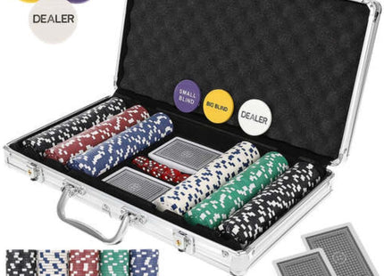 Malatec - Poker Set 300 Chips - Aluminium Koffer - Inclusief Speelmat - 10 g Chips - MBDeals.nl