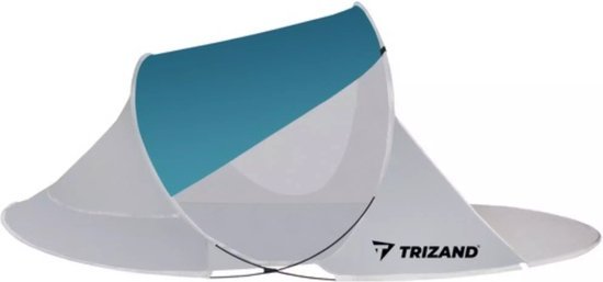Malatec pop up strandtent 220 x 120 x 90 cm, vouwbare beach tent in turquoise en grijs - MBDeals.nl