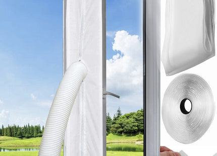 Malatec - Raamafdichtingskit - Omtrek 400 Cm - Zelfklevend Klittenband - Voor Mobiele Airco - MBDeals.nl