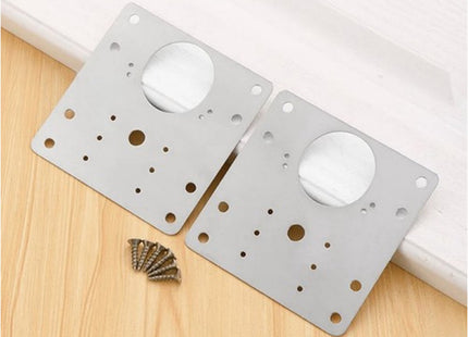 Malatec - Scharnier Reparatie Plaat - Inclusief 20 Schroeven - 4 Stuks - Metaal - Afmetingen 9x9cm - MBDeals.nl