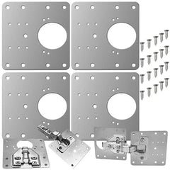 Malatec - Scharnier Reparatie Plaat - Inclusief 20 Schroeven - 4 Stuks - Metaal - Afmetingen 9x9cm - MBDeals.nl