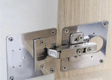 Malatec - Scharnier Reparatie Plaat - Inclusief 20 Schroeven - 4 Stuks - Metaal - Afmetingen 9x9cm - MBDeals.nl