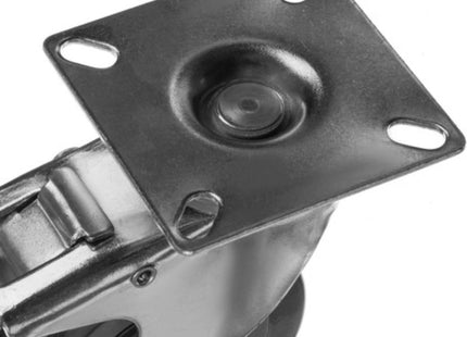 Malatec - Zwenkwielen - 4 Stuks met Rem - Rubber en Verzinkt Staal - Maximale Belasting 220 Kg - MBDeals.nl
