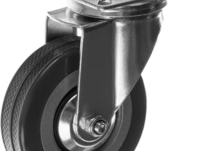 Malatec - Zwenkwielen - 4 Stuks met Rem - Rubber en Verzinkt Staal - Maximale Belasting 220 Kg - MBDeals.nl