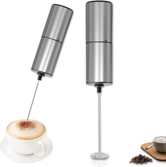 Melkschuimer - Draadloos op Batterijen - RVS - Mini Mixer - MBDeals.nl