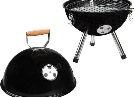 Mini kogelbarbecue op houtskool met deksel, rooster 29 cm, zwart - foto 6