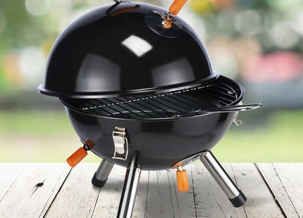 Mini kogelbarbecue op houtskool met deksel, rooster 29 cm, zwart - foto 3