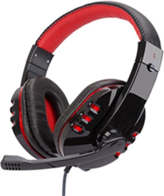 No Fear - Gaming Headset – 1.5 M Kabel – 40 MM Drivers – Opvouwbare Microfoon – Zwart/Rood - MBDeals.nl