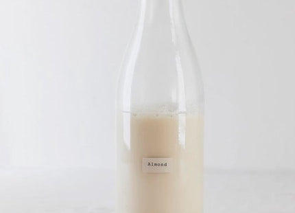 Orion glazen melkfles 1 liter met zwarte metalen schroefdop, 26 cm - MBDeals.nl