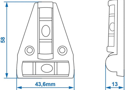 Pro Plus - Waterpas Piramide - Voor Caravans en Campers - Driehoekig - Kunststof - MBDeals.nl