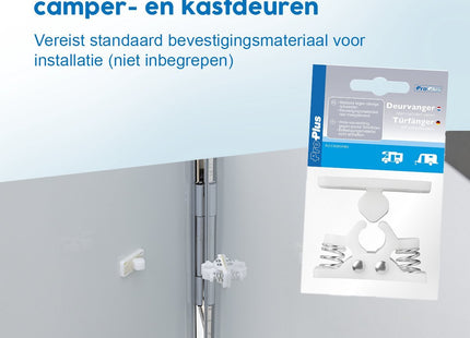 ProPlus - Deurvanger met Metalen Veren - Voor Caravan - , Camper - en Kastdeuren - Deurdranger - Bestand tegen Harde Wind - 2 Stuks - MBDeals.nl