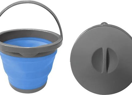 ProPlus - Emmer met Deksel – Opvouwbaar – 5 Liter – Rubber – Grijs/Blauw - MBDeals.nl