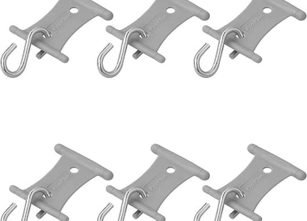 ProPlus - Tentrail Hangers met S - haak - Set van 6 - Ø 5 - 8 mm - Staal - Grijs - MBDeals.nl