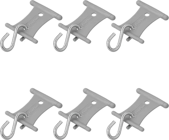 ProPlus - Tentrail Hangers met S - haak - Set van 6 - Ø 5 - 8 mm - Staal - Grijs - MBDeals.nl