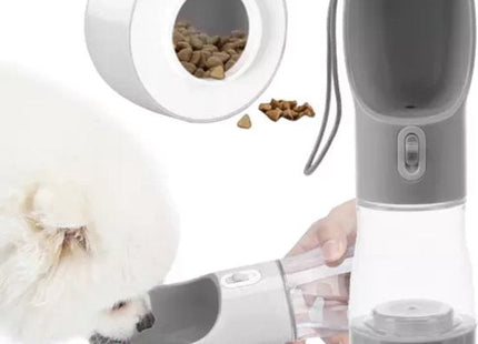 Purlov drinkfles voor honden met kom en voervak (200 ml water, wit)