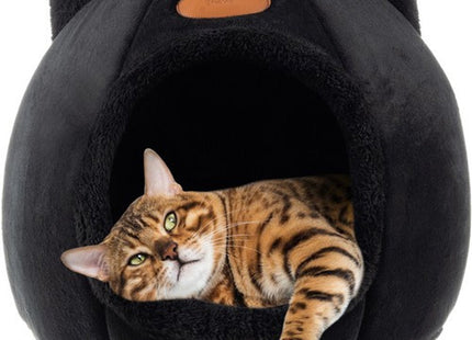 Purlov - Pluche Kattenbed - Polyester & PP - Katoen - Geschikt voor Katten tot 6 Kg - 36 X 33 Cm - MBDeals.nl